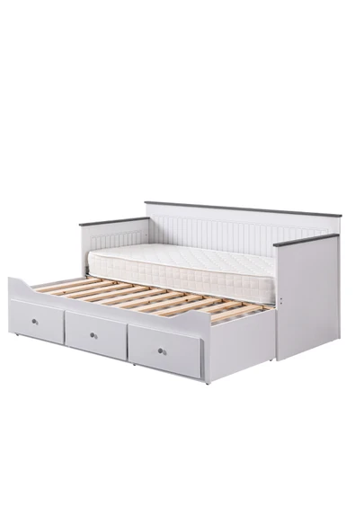 Yavrulu Karyola, Marmaris Divan Karyola Çekmeceli Açılır Çift Kişilik Karyola + Soft Yatak -Antrasit - 6