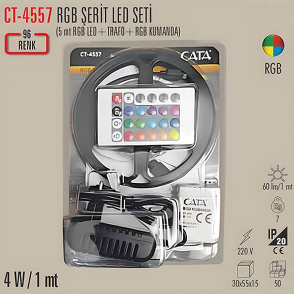 Cata Ct-4557 RGB Şerit Led Seti 5mt - 3