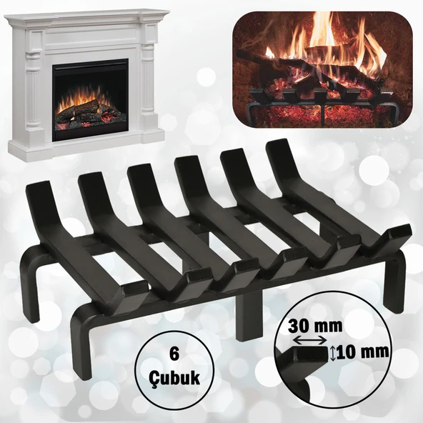 Şömine Izgarası 6 Çubuklu 36 Cm X 32 Cm Ekstra Dar Gözlü Izgara ürün görseli