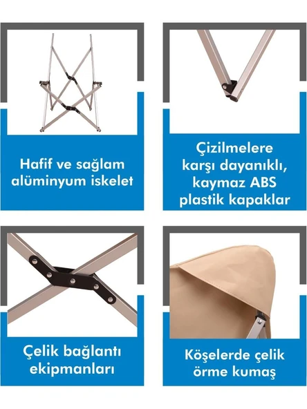 Everest  Alüminyum Katlanabilir Kamp Sandalyesi Siyah - Resim 2