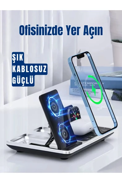 Tech&bello accessories R11 4in1 Wireless Kablosuz Şarj Standı - Resim 3
