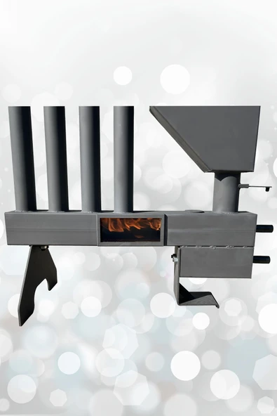 Pelet Sobası Petekli Pelet Soba Camlı Şömine Soba Stove Füze Roket - 3