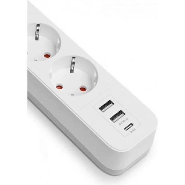 Fulltech FTR-16 Priz 1,8mt Usb'li 3'Lü - 06422 - 2