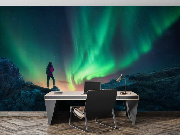 Kutup Işıkları Manzaralı Duvar Kağıdı - Resim 4