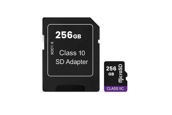 256GB Class 10 Micro SD Hafıza Kartı  SD Adaptör  Yüksek Hızlı Veri Depolama