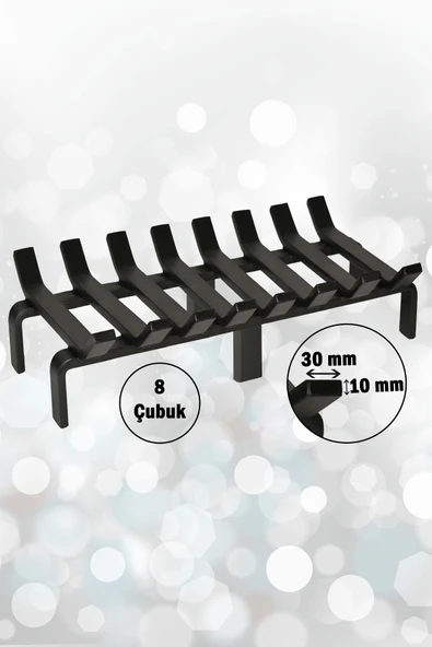 Şömine Izgarası 8 Çubuklu 48 Cm X 32 Cm Ekstra Dar Gözlü Izgara