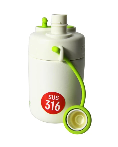 Dodge Çelik Termos Matara Çocuk 450Ml Beyaz - 3