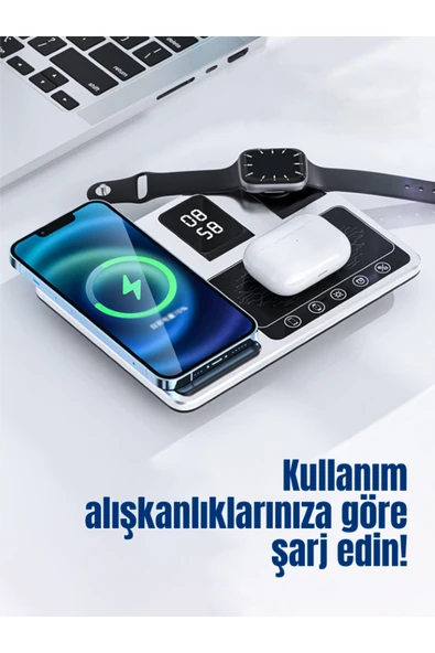 Tech&bello accessories R11 4in1 Wireless Kablosuz Şarj Standı - Resim 4