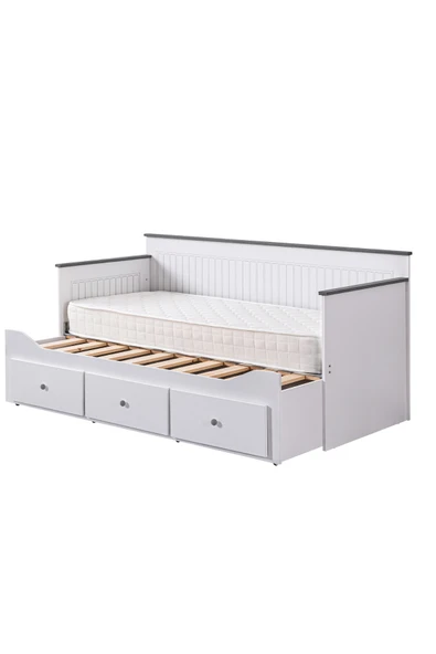 Yavrulu Karyola, Marmaris Divan Karyola Çekmeceli Açılır Çift Kişilik Karyola + Soft Yatak -Antrasit - 5
