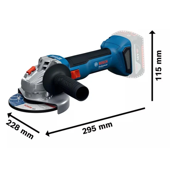 Bosch GWS 18V-8 Tek Akülü Avuç Taşlama Makinası 4Ah 125m - 06019N9021 - 3