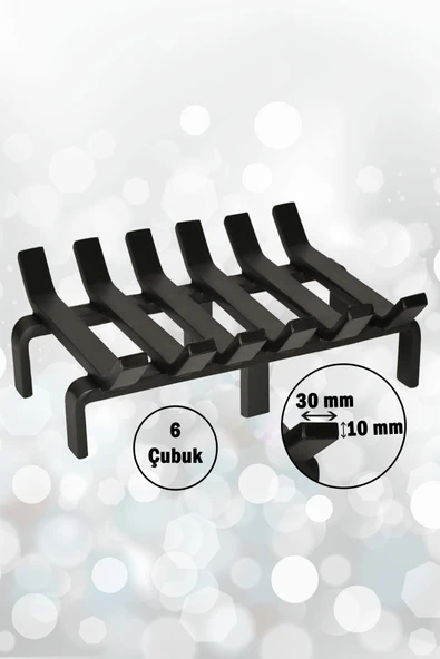 Şömine Izgarası 6 Çubuklu 36 Cm X 32 Cm Ekstra Dar Gözlü Izgara