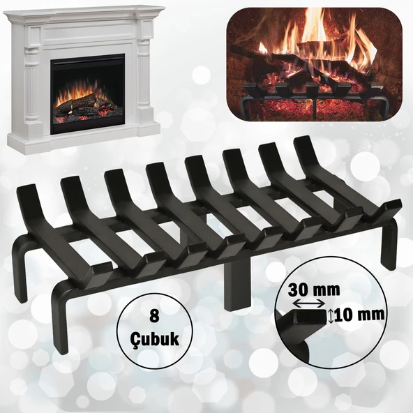Şömine Izgarası 8 Çubuklu 48 Cm X 32 Cm Ekstra Dar Gözlü Izgara ürün görseli