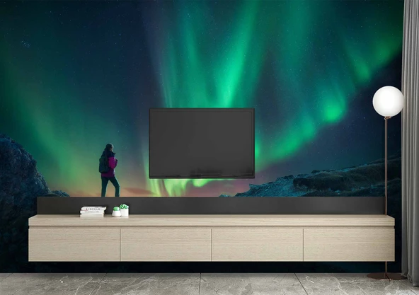 Kutup Işıkları Manzaralı Duvar Kağıdı - Resim 3