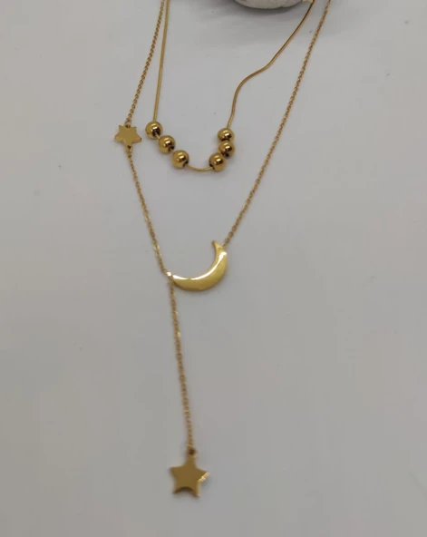 Ay Yıldızlı Çelik Kolye ürün görseli