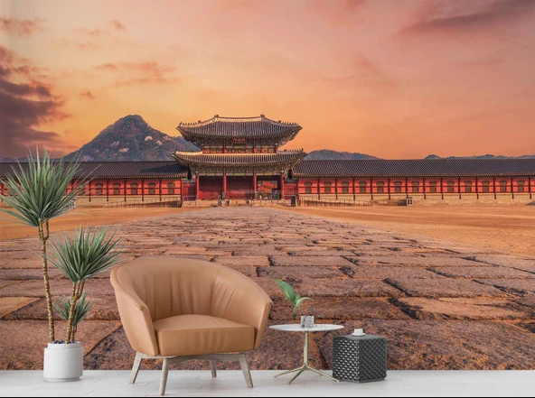 Güney Kore Gyeongbokgung Sarayı Manzaralı Duvar Kağıdı - Resim 6