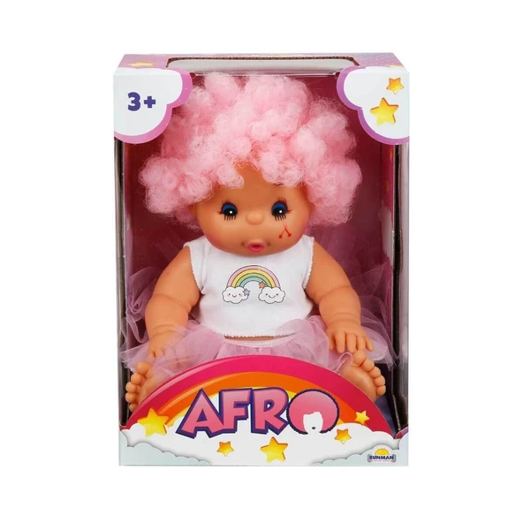 20040 Afro Kıvırcık Saçlı Bebek 23 cm -Sunman - 6