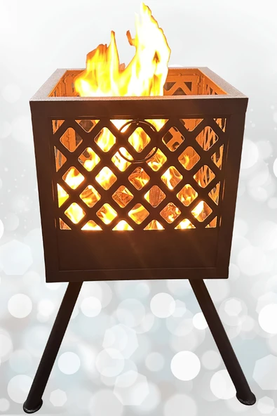 Ateş Çukuru 2 Adet Mangal Izgaralı Bahçe Şöminesi Barbekü Soba Firepit Ateş Çanağı - 4