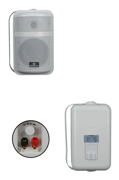 Maxword MDS-104TW Yüksek Kaliteli 160W 4 İnç 16 ohm/100V İki Yollu Duvar Tipi Sütun Hoparlör - 2