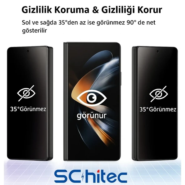 ScHitec Samsung Galaxy Z Fold 3 Darbe Emici Premium Hayalet Ön Ekran Koruyucu Poliüretan Film - Resim 2