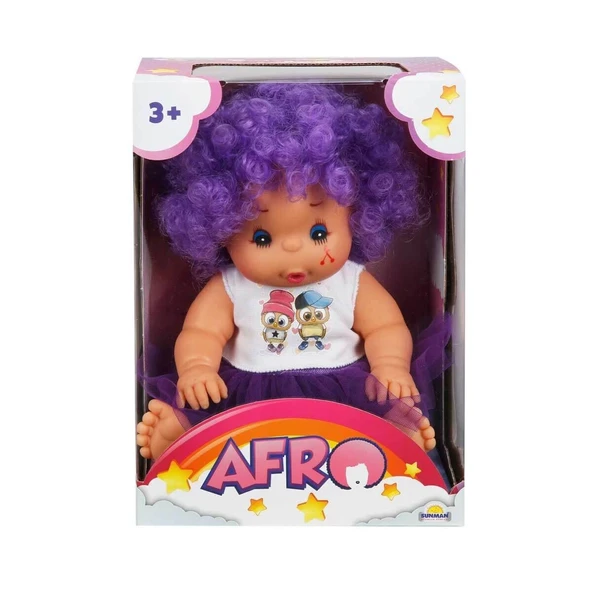 20040 Afro Kıvırcık Saçlı Bebek 23 cm -Sunman - 2