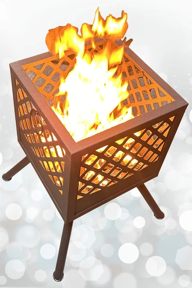 Ateş Çukuru 2 Adet Mangal Izgaralı Bahçe Şöminesi Barbekü Soba Firepit Ateş Çanağı - 2