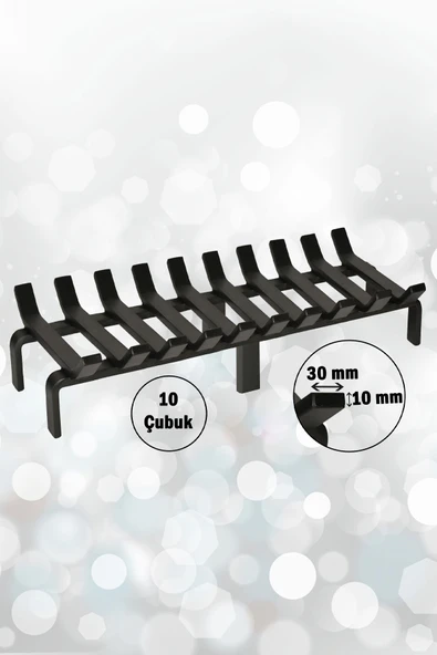 Şömine Izgarası 10 Çubuklu 60 Cm X 32 Cm Ekstra Dar Gözlü Izgara
