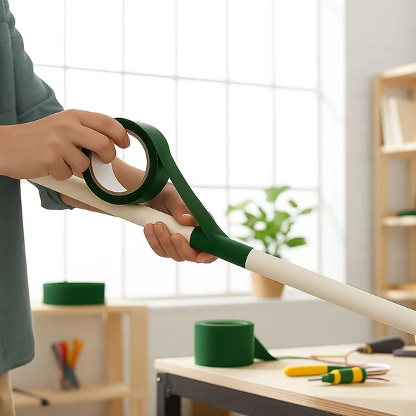 Yeşil Tamir Bandı 75 mm x 10 mt Çok Amaçlı Güçlü Yapışkanlı Suya Dayanıklı Onarım Yalıtım Bandı - Resim 3