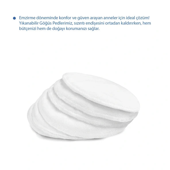 Babyjem Yıkanabilir 6'lı Kumaş Göğüs Pedi - Resim 2