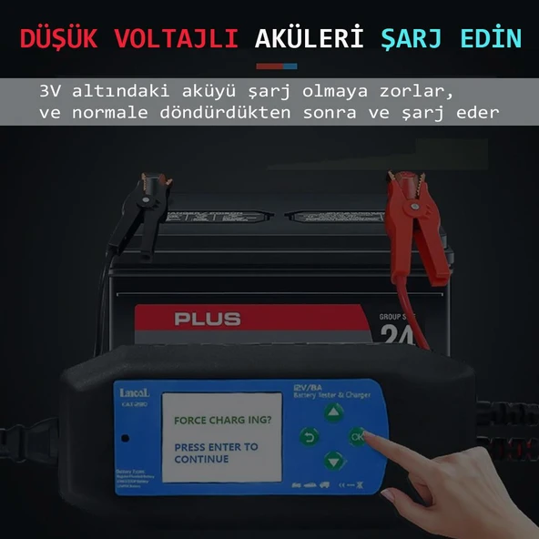 Lancol Akü Test ve Sarj Cihazi 12V/8A CAT-280 - Resim 5