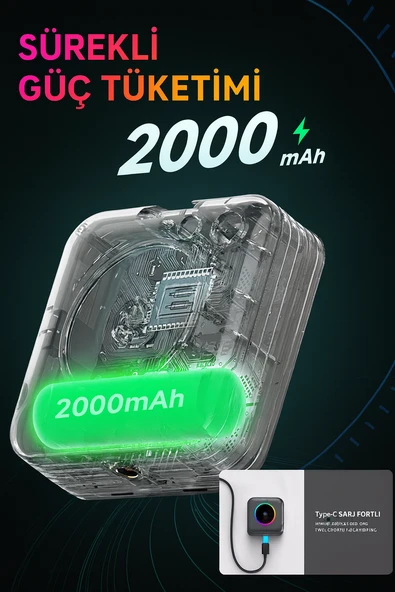 D12s RGB Video Işığı  2500K 9000K Renk Sıcaklığı   2000mAh Batarya - 5