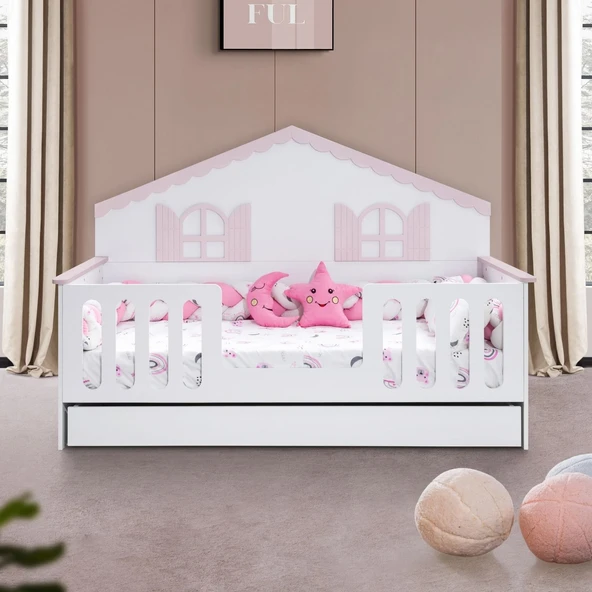 Yavrulu Karyola, Poli Yavrulu Montessori Yatak - Pembe - Resim 2