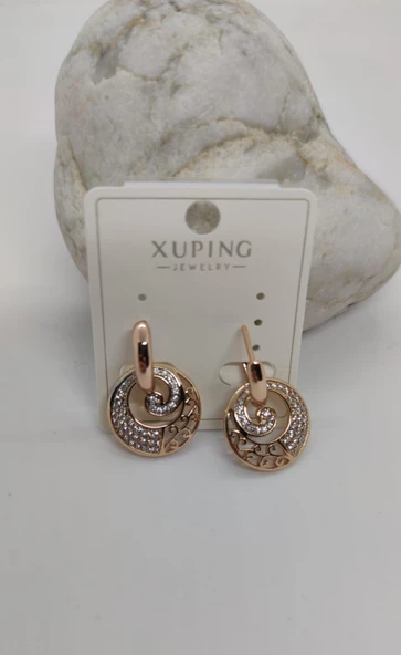 Taşlı Oval Desenli Küpe ürün görseli