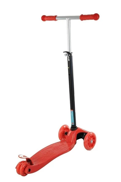 Tech bello 4 Tekerlekli (ARKA ÇİFT TEKERLEK) Metal Mandallı Yükseklik Ayarlı Işıklı Scooter - Resim 2