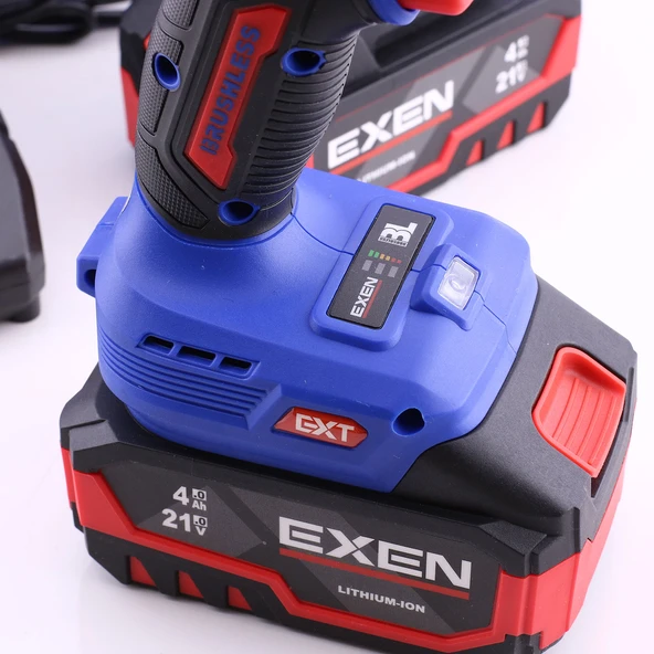 EXEN EN 274 DS Kömürsüz Darbeli Şarjlı Matkap 21V 4Ah 70Nm 2 Batarya Hızlı Şarj Led Işıklı Taşıma Çantalı - Resim 8