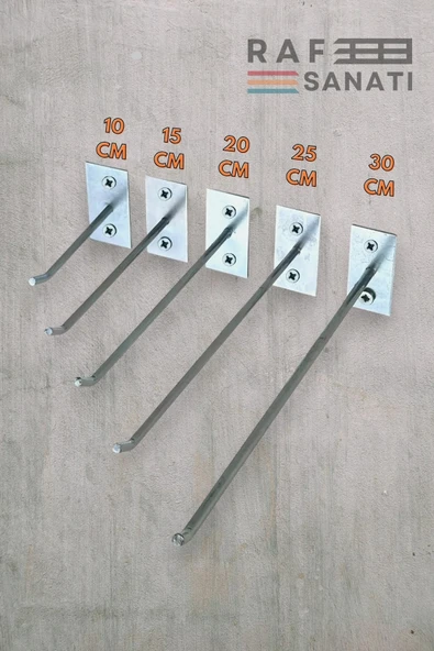 25 Adet Duvar Kancası 20 Cm Duvar ve Suntaya Monte Askı Vidalı Kanca Raf Kancası Raf Askısı Aksesuar Tel - Resim 3