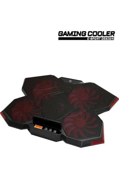 FRISBY Fnc-5255b Gp5 E-sport Design 5 Fanlı Ledli Lcd Kontrol Panelli 15-17" Pro Standlı Notebook Soğutucu - Resim 5