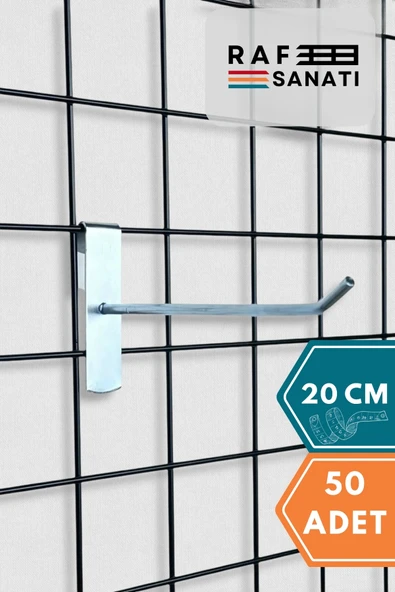 10 Adet Tel Pano Kancası 20 cm - Askı Kanca Raf Askısı Raf Aksesuar Tel Askı Çorap Kancası ürün görseli