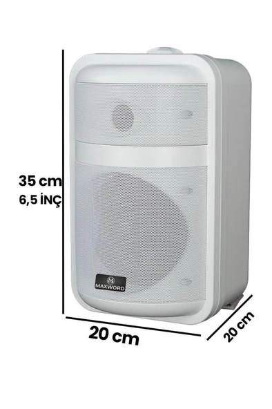 Maxword MDS-106TW Yüksek Kaliteli 250W 6.5 İnç 16 ohm/100V İki Yollu Duvar Tipi Sütun Hoparlör - 3