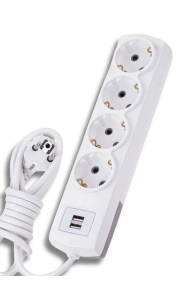 Tntech 4'lü Priz 2 Usb Girişli 3m Uzatma Kablosu 9214 - 3