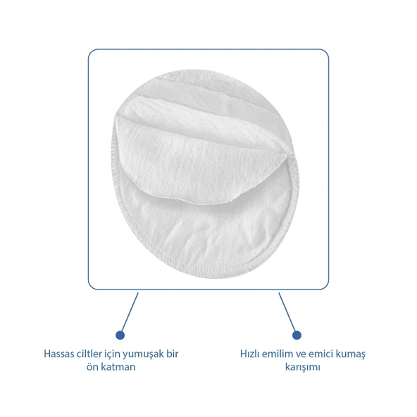 Babyjem Yıkanabilir 6'lı Kumaş Göğüs Pedi - Resim 5