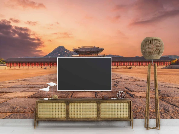 Güney Kore Gyeongbokgung Sarayı Manzaralı Duvar Kağıdı - Resim 3