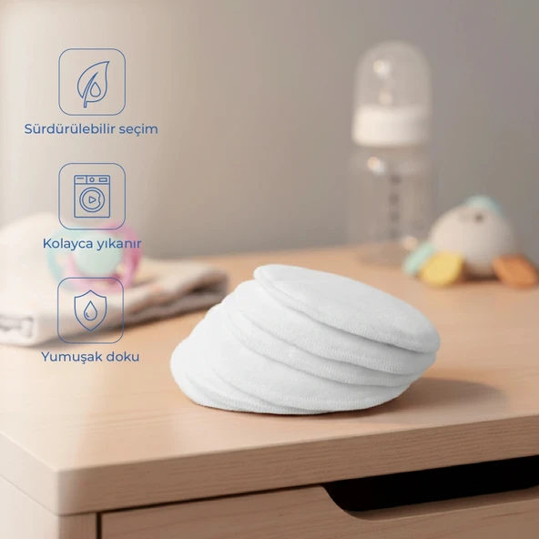 Babyjem Yıkanabilir 6'lı Kumaş Göğüs Pedi ürün görseli 1