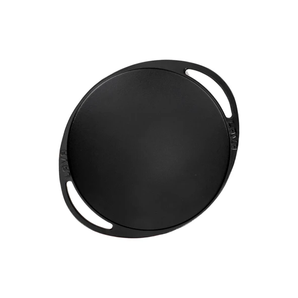 Lava Döküm Yuvarlak Saç Kavurma Tavası Döküm Demir Yekpare Çift Kulplu Çap(Ø)28cm.-Bordo - Resim 3