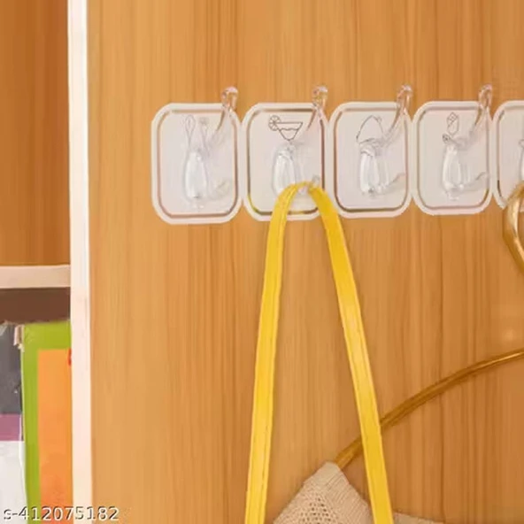 3B Trend Koparılabilen Kendinden Yapışkanlı Figürlü 6'lı Askı Gri - Resim 3