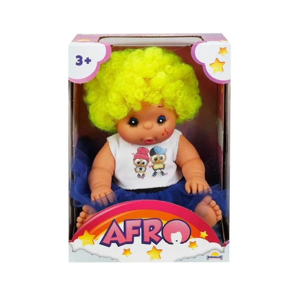 20040 Afro Kıvırcık Saçlı Bebek 23 cm -Sunman - 5