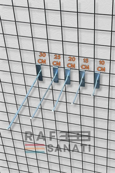 10 Adet Tel Pano Kancası 20 cm - Askı Kanca Raf Askısı Raf Aksesuar Tel Askı Çorap Kancası - Resim 3