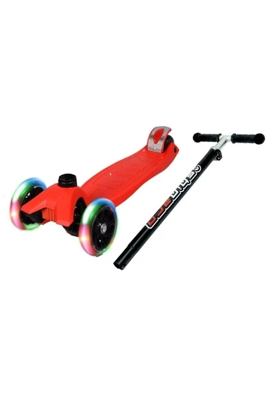 Tech bello 4 Tekerlekli (ARKA ÇİFT TEKERLEK) Metal Mandallı Yükseklik Ayarlı Işıklı Scooter - Resim 5