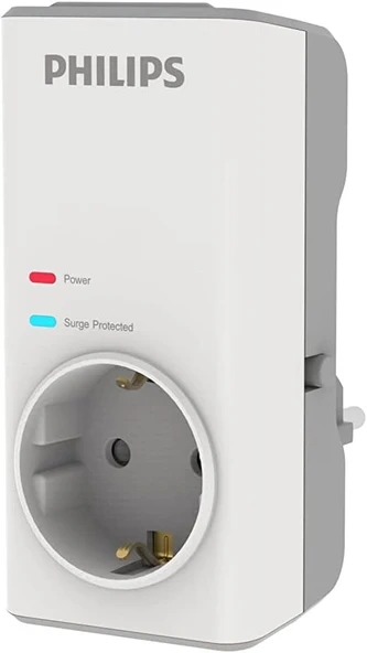 OUTLET Philips CHP7010W Tekli Akım Koruma Priz, 1140J, Beyaz OUTLET ürün görseli 1