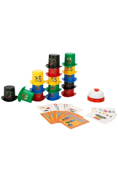 Hızlı Şapkalar Kutu Oyunu - Çocuklar İçin Refleks, Zeka ve Dikkat Geliştirici Eğitici Aile Oyunu - Resim 6