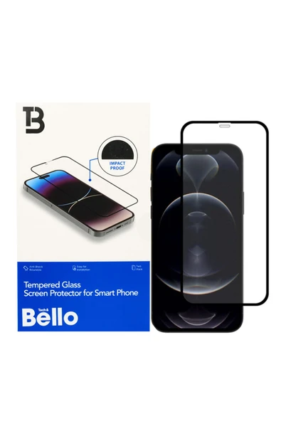Tech&bello accessories Bello İphone 14 Pro Uyumlu Temperli Tam Kaplama Ekran Koruyucu ürün görseli